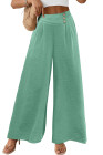 EVALESS Womens High Waisted Button Pleated Wide Leg Pants Beach Vacation Trouses