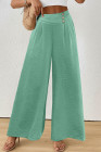 EVALESS Womens High Waisted Button Pleated Wide Leg Pants Beach Vacation Trouses