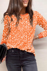 EVALESS Womens Crewneck Long Sleeve Tops Casual Polka Dots Tops Summer Fall 2025 Tshirts Shirts