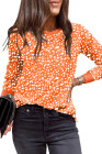 EVALESS Womens Crewneck Long Sleeve Tops Casual Polka Dots Tops Summer Fall 2025 Tshirts Shirts