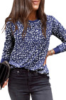 EVALESS Womens Crewneck Long Sleeve Tops Casual Polka Dots Tops Summer Fall 2025 Tshirts Shirts
