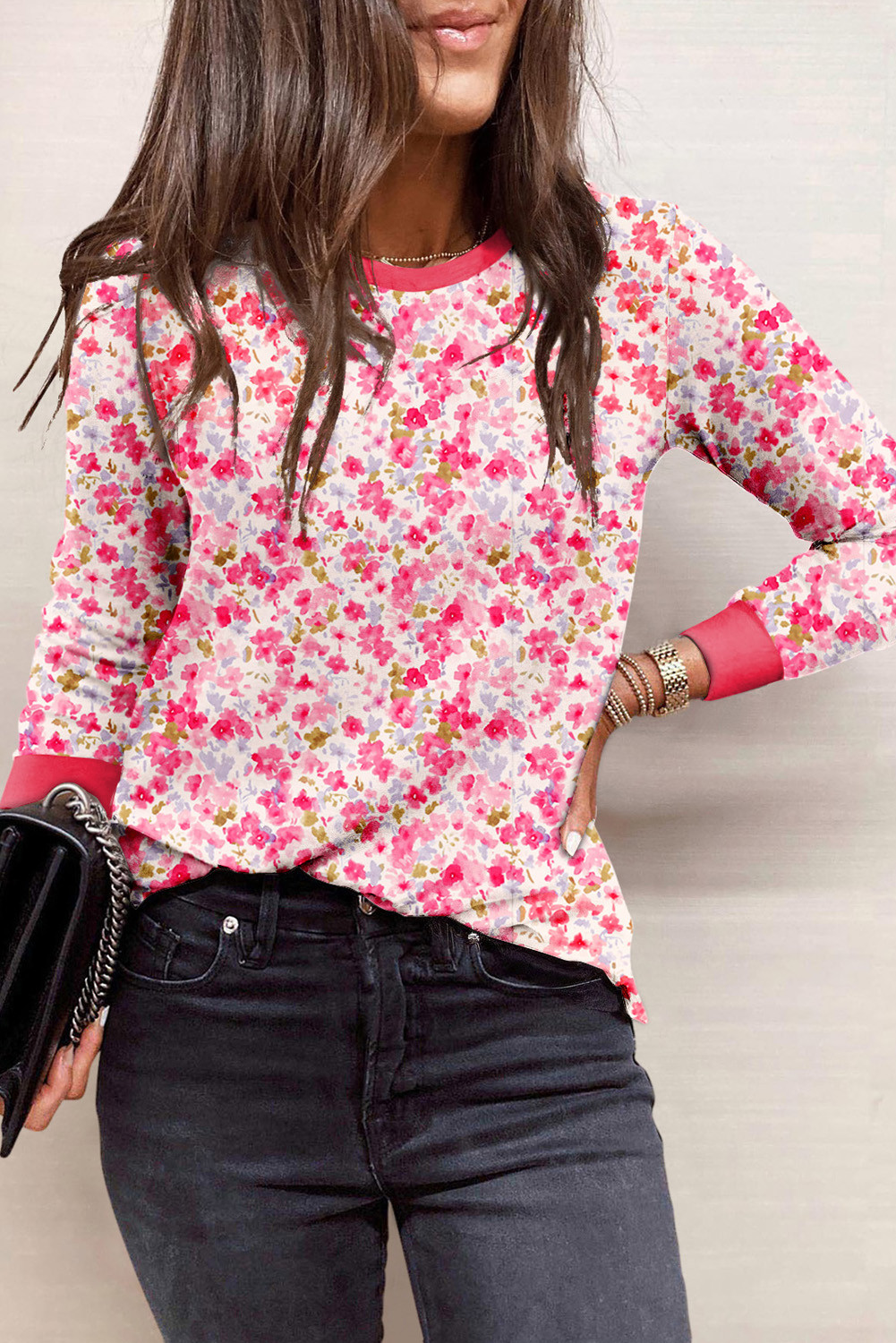 EVALESS Womens Crewneck Long Sleeve Tops Casual Polka Dots Tops Summer Fall 2025 Tshirts Shirts