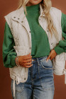 Beige Quilted Vest in Ivory