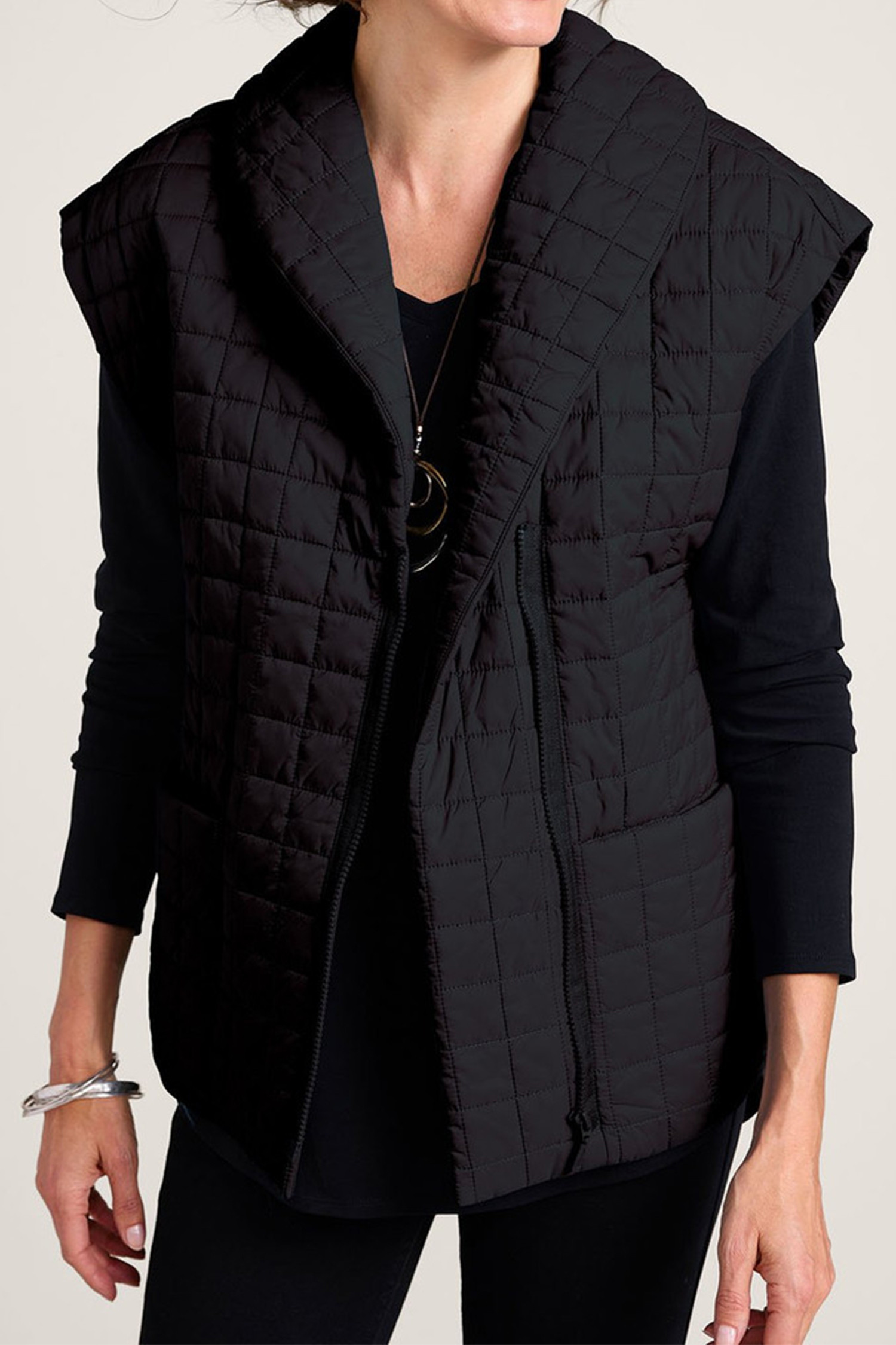 Black Quilted Vest