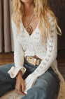 Jet Stream Nicoletta Cream Knit Longline Top