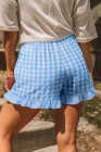 EVALESS Boxer Shorts for Women Plaid Pajama Ruffle Shorts Fashion 2026 Summer Beach Bottoms Lounge Shorts with Pockets