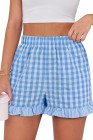 EVALESS Boxer Shorts for Women Plaid Pajama Ruffle Shorts Fashion 2026 Summer Beach Bottoms Lounge Shorts with Pockets