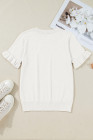 EVALESS Women's Short Puff Sleeve Knit Tops 2026 Trendy Crewneck T Shirts Casual Summer Clothes