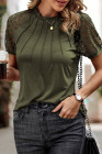 EVALESS Lace Tops for Women Spring Summer Short Sleeve Shirts 2026 Dressy Casual Blouses Fashion Date Night Outfit