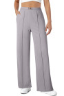 EVAELSS Wide Leg Pants Women Straight Elastic High Waisted Work Slacks Business Casual Pleated Dress Pants Trousers