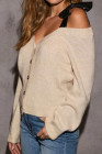 White Hit The Slopes Bow Off The Shoulder Cardigan