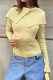 Yellow Cream Tight-Fitting Long Sleeve Sweater