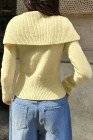 Yellow Cream Tight-Fitting Long Sleeve Sweater