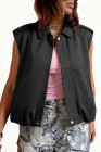 EVALESS Womens Vest Faux Suede Sleeveless Jackets Fashion Spring 2026 Y2K Cropped Jacket Trendy Streetwear with Pockets