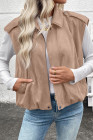 EVALESS Womens Vest Faux Suede Sleeveless Jackets Fashion Spring 2026 Y2K Cropped Jacket Trendy Streetwear with Pockets