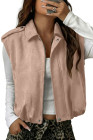 EVALESS Womens Vest Faux Suede Sleeveless Jackets Fashion Spring 2026 Y2K Cropped Jacket Trendy Streetwear with Pockets