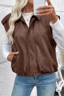 EVALESS Womens Vest Faux Suede Sleeveless Jackets Fashion Spring 2026 Y2K Cropped Jacket Trendy Streetwear with Pockets