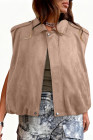 EVALESS Womens Vest Faux Suede Sleeveless Jackets Fashion Spring 2026 Y2K Cropped Jacket Trendy Streetwear with Pockets