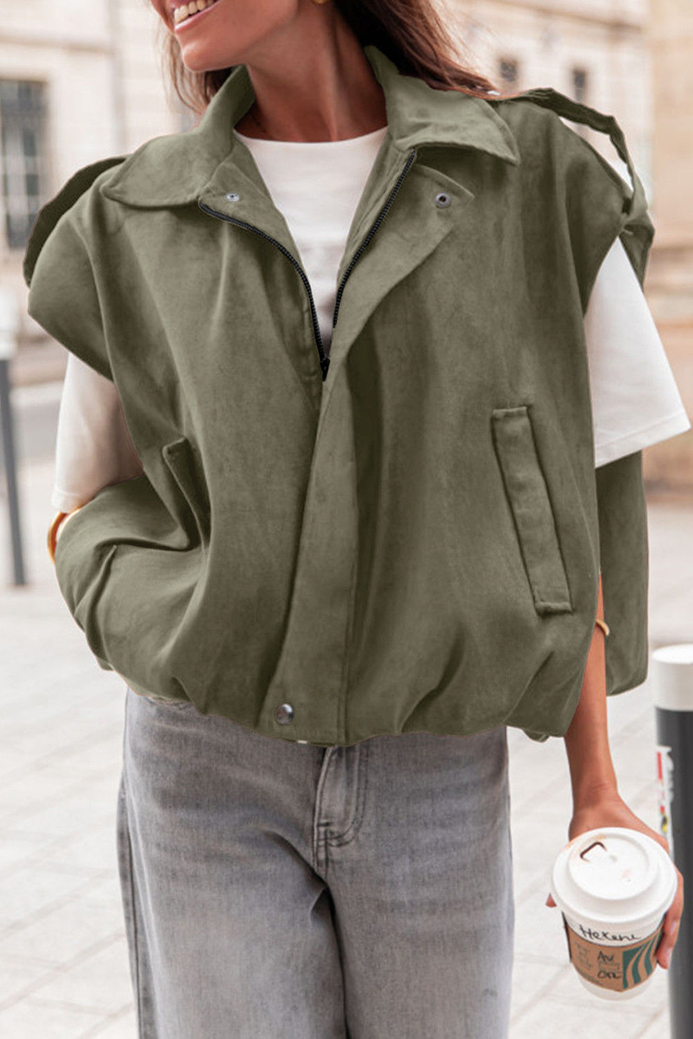 EVALESS Womens Vest Faux Suede Sleeveless Jackets Fashion Spring 2026 Y2K Cropped Jacket Trendy Streetwear with Pockets