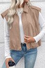 EVALESS Womens Vest Faux Suede Sleeveless Jackets Fashion Spring 2026 Y2K Cropped Jacket Trendy Streetwear with Pockets