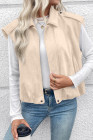 EVALESS Womens Vest Faux Suede Sleeveless Jackets Fashion Spring 2026 Y2K Cropped Jacket Trendy Streetwear with Pockets