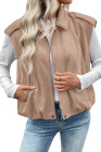 EVALESS Womens Vest Faux Suede Sleeveless Jackets Fashion Spring 2026 Y2K Cropped Jacket Trendy Streetwear with Pockets