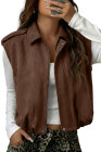 EVALESS Womens Vest Faux Suede Sleeveless Jackets Fashion Spring 2026 Y2K Cropped Jacket Trendy Streetwear with Pockets