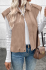 EVALESS Womens Vest Faux Suede Sleeveless Jackets Fashion Spring 2026 Y2K Cropped Jacket Trendy Streetwear with Pockets