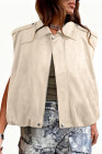 EVALESS Womens Vest Faux Suede Sleeveless Jackets Fashion Spring 2026 Y2K Cropped Jacket Trendy Streetwear with Pockets