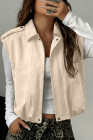 EVALESS Womens Vest Faux Suede Sleeveless Jackets Fashion Spring 2026 Y2K Cropped Jacket Trendy Streetwear with Pockets