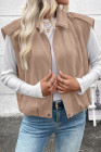 EVALESS Womens Vest Faux Suede Sleeveless Jackets Fashion Spring 2026 Y2K Cropped Jacket Trendy Streetwear with Pockets