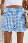 EVALESS Boxer Shorts for Women Plaid Pajama Ruffle Shorts Fashion 2026 Summer Beach Bottoms Lounge Shorts with Pockets