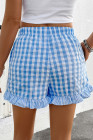 EVALESS Boxer Shorts for Women Plaid Pajama Ruffle Shorts Fashion 2026 Summer Beach Bottoms Lounge Shorts with Pockets