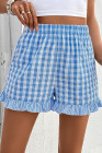 EVALESS Boxer Shorts for Women Plaid Pajama Ruffle Shorts Fashion 2026 Summer Beach Bottoms Lounge Shorts with Pockets