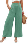 EVALESS Womens High Waisted Button Pleated Wide Leg Pants Beach Vacation Trouses