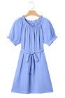 EVALESS Womens Spring Summer Dresses 2026 Casual Off The Shoulder Ruffle Short Sleeve Fashion Beach Vacation Clothes Dresses