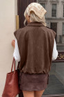 EVALESS Womens Vest Faux Suede Sleeveless Jackets Fashion Spring 2026 Y2K Cropped Jacket Trendy Streetwear with Pockets