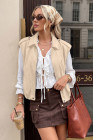 EVALESS Womens Vest Faux Suede Sleeveless Jackets Fashion Spring 2026 Y2K Cropped Jacket Trendy Streetwear with Pockets