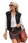 EVALESS Womens Vest Faux Suede Sleeveless Jackets Fashion Spring 2026 Y2K Cropped Jacket Trendy Streetwear with Pockets