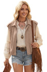 EVALESS Womens Vest Faux Suede Sleeveless Jackets Fashion Spring 2026 Y2K Cropped Jacket Trendy Streetwear with Pockets