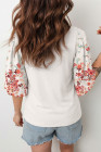 EVALESS 3/4 Length Sleeve Womens Tops Dressy Casual Blouses Floral Print Crewneck Patchwork Shirts 2026 Spring Outfits