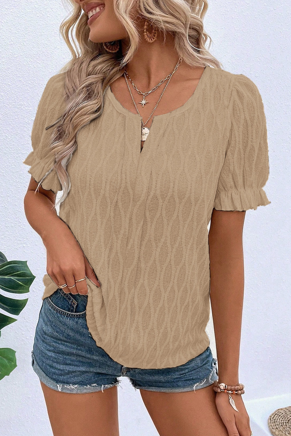 EVALESS Womens Fashion Tops Cute Puff Sleeve Blouses for Women Dressy Casual Spring Summer Clothes Outfits for 2025