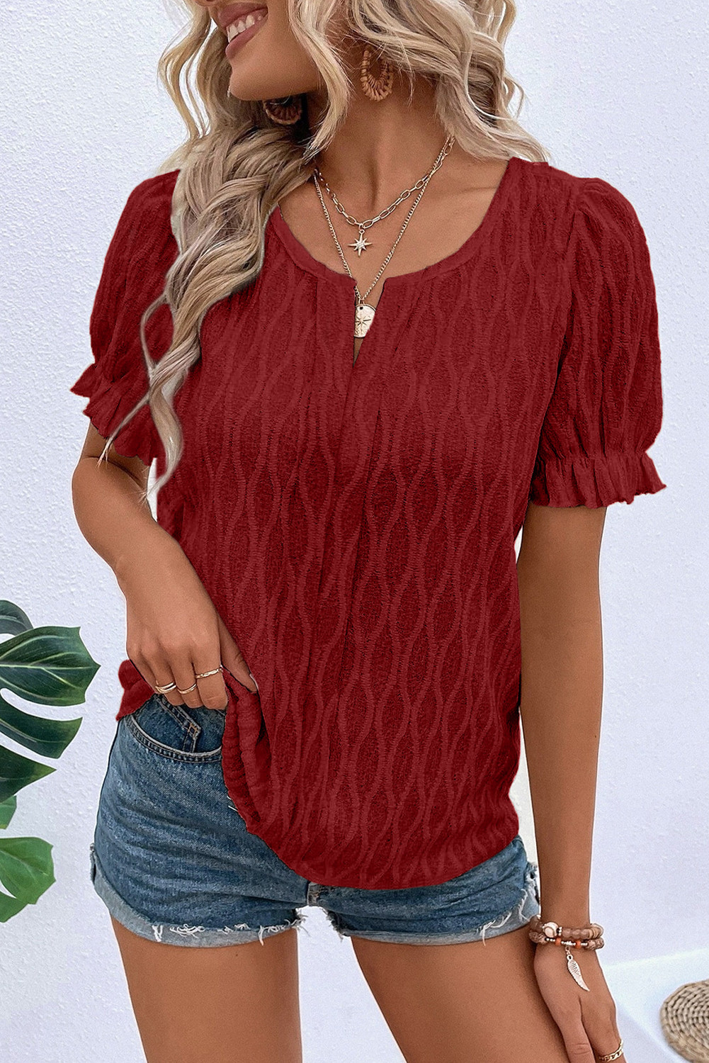 EVALESS Womens Fashion Tops Cute Puff Sleeve Blouses for Women Dressy Casual Spring Summer Clothes Outfits for 2025