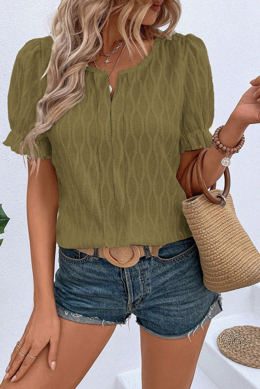 EVALESS Womens Fashion Tops Cute Puff Sleeve Blouses for Women Dressy Casual Spring Summer Clothes Outfits for 2025