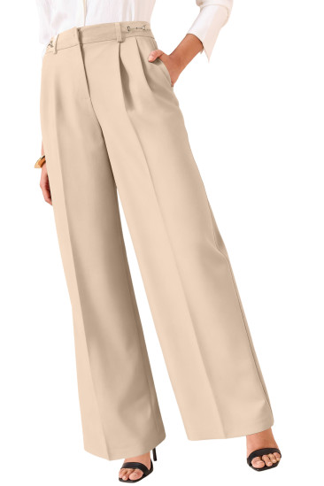 EVALESS Women Wide Leg Dress Pants High Waist Work Office Business Pleated Suit Palazzo Pants Casual Trousers Slacks LC7714294-P15