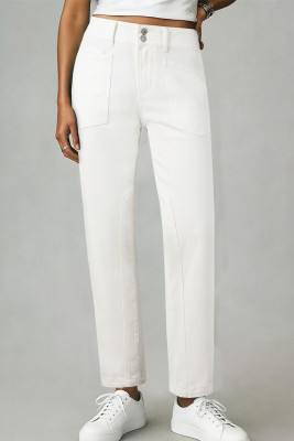 EVALESS Jeans for Women High Waisted Stretchy Trendy Paneling Straight Leg Relaxed Fit Ankle Denim Pants LC7876326-P1