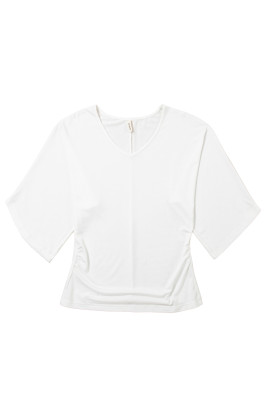 EVALESS Womens Tops Spring Summer Dressy Casual V Neck 3/4 Batwing Sleeve Ruched T-Shirt Business Work Outfits Blouses LC25135755-P1